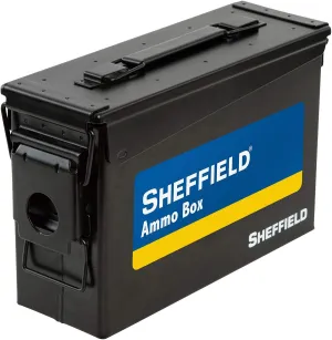 Sheffield Military Style Ammo Can, Airtight and Water-Resistant Ammo Storage, Heavy Gauge Steel Ammo Cans