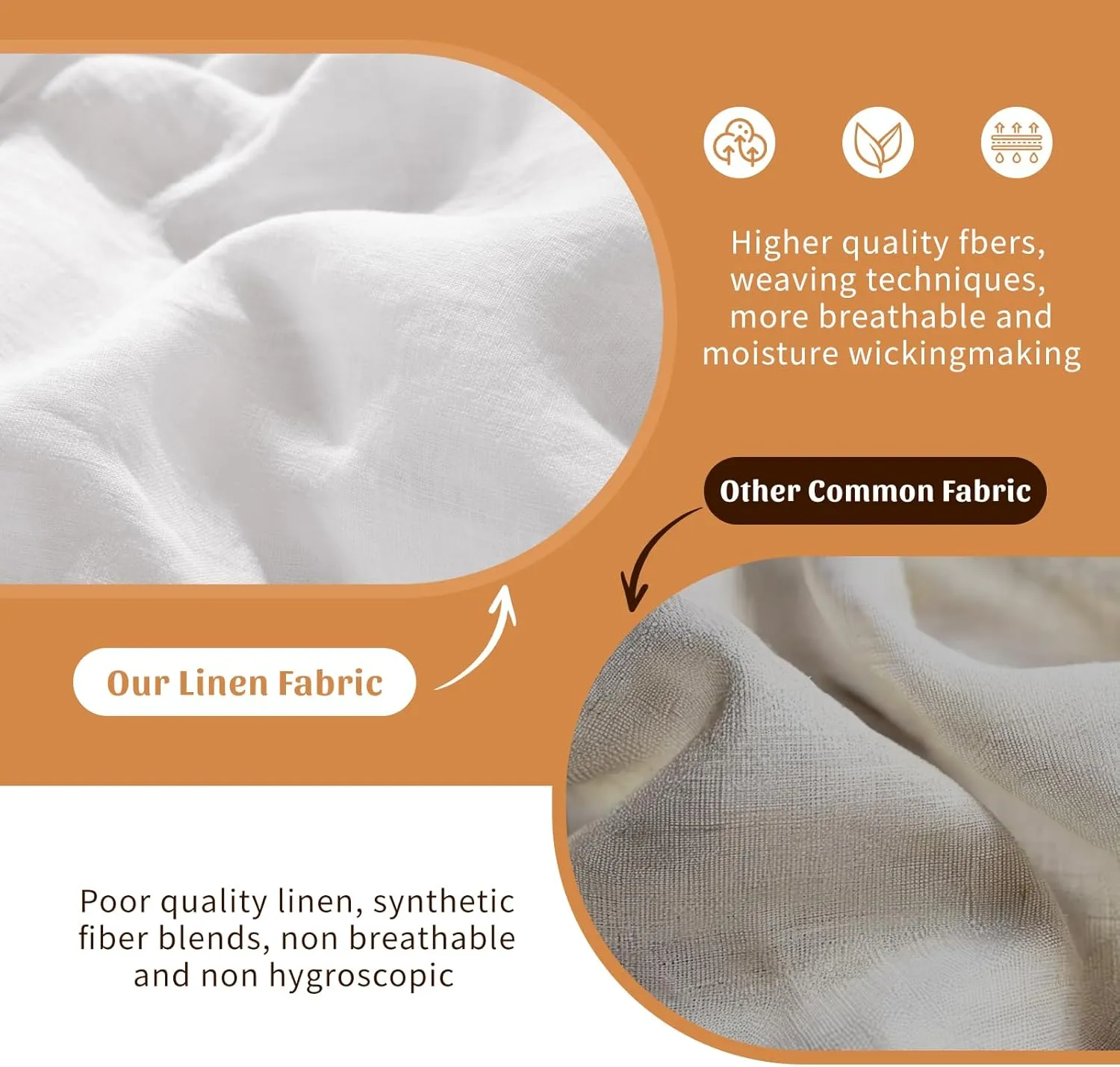 Shilucheng 100% French Linen Sheets - King Size Bed Sheets, Breathable & Cooling Pure Linen Sheets,Soft Durable and Tear Resistant -16 Inch Deep Pocket - 6Pcs (White, King)