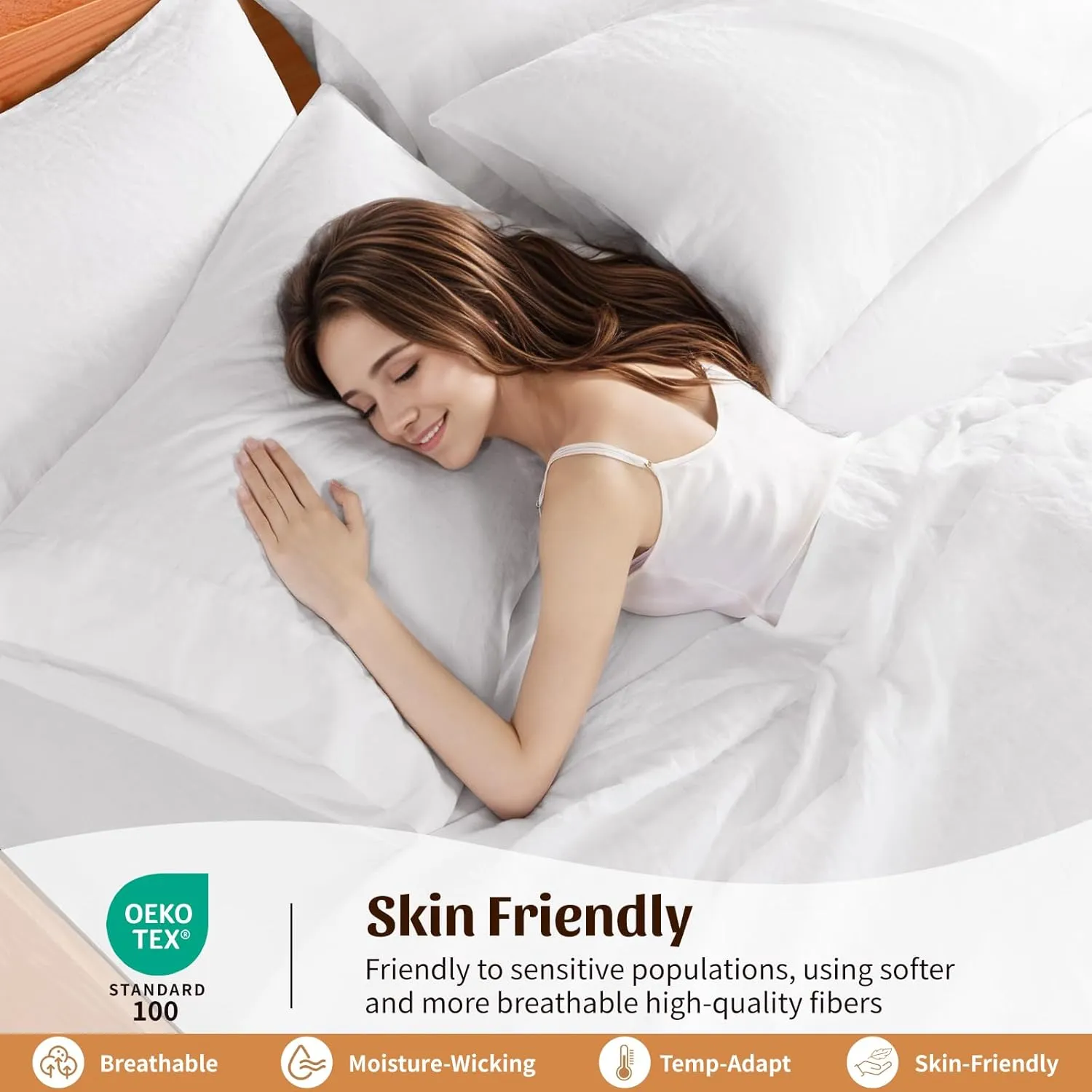 Shilucheng 100% French Linen Sheets - King Size Bed Sheets, Breathable & Cooling Pure Linen Sheets,Soft Durable and Tear Resistant -16 Inch Deep Pocket - 6Pcs (White, King)