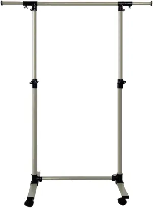 Short Clothing Racks with Bottom Shelves and Wheels, for Adult Coat, Closet, Wardrobe(43.3"×17.7"×63").