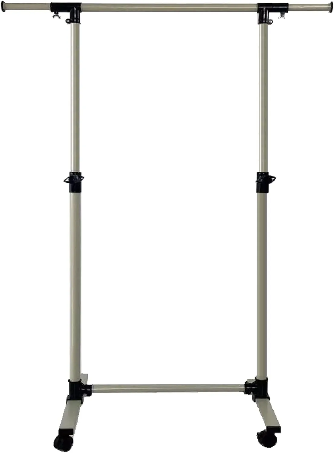 Short Clothing Racks with Bottom Shelves and Wheels, for Adult Coat, Closet, Wardrobe(43.3"×17.7"×63").