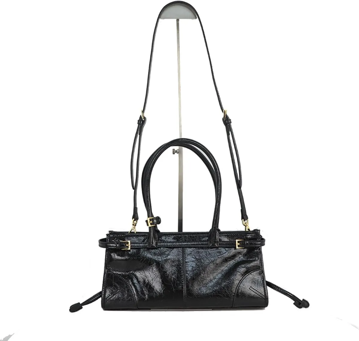 Shoulder Bags for Women Women's Crossbody Bag Soft Faux Leather Zipper Closure Detachable Long Strap