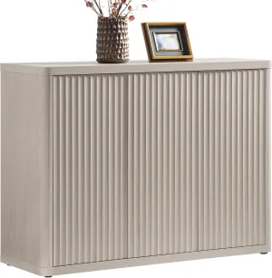 SICOTAS Buffet Cabinet with Storage Accent Sideboard with 3 Doors Modern 46.6" Wide Credenza Fluted Buffet Table Media Console Cabinet Entryway Cabinets for Living Room Kitchen Dining Room Hallway