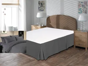 Signature Collection 800TC Bedskirt 19" Drop Length 100% Pure Cotton Queen Size Dark Grey Solid