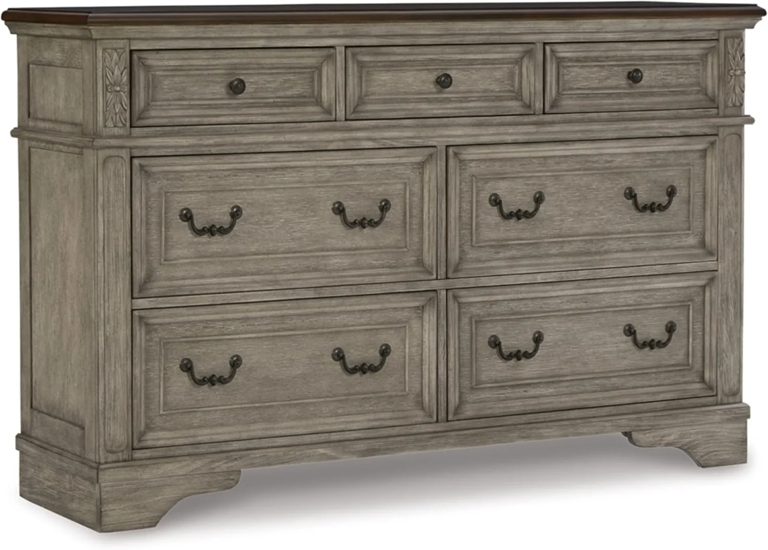 Signature Design by Ashley Londenbay Classic Farmhouse 7 Drawer Dresser, Brown & Gray