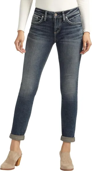 Silver Jeans Co. Women's Girlfriend Mid Rise Slim Leg Jeans