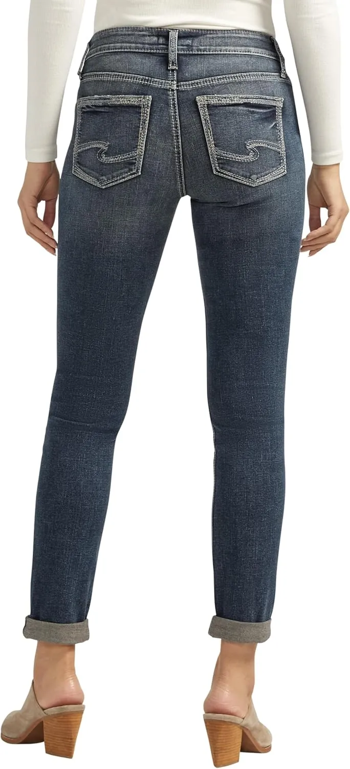 Silver Jeans Co. Women's Girlfriend Mid Rise Slim Leg Jeans
