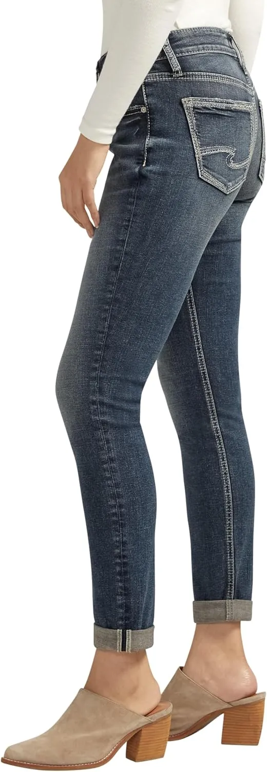 Silver Jeans Co. Women's Girlfriend Mid Rise Slim Leg Jeans