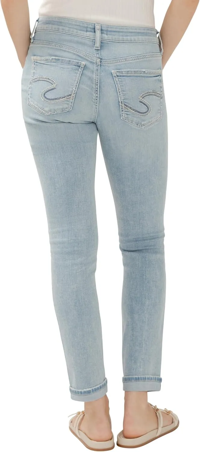 Silver Jeans Co. Women's Girlfriend Mid Rise Slim Leg Jeans