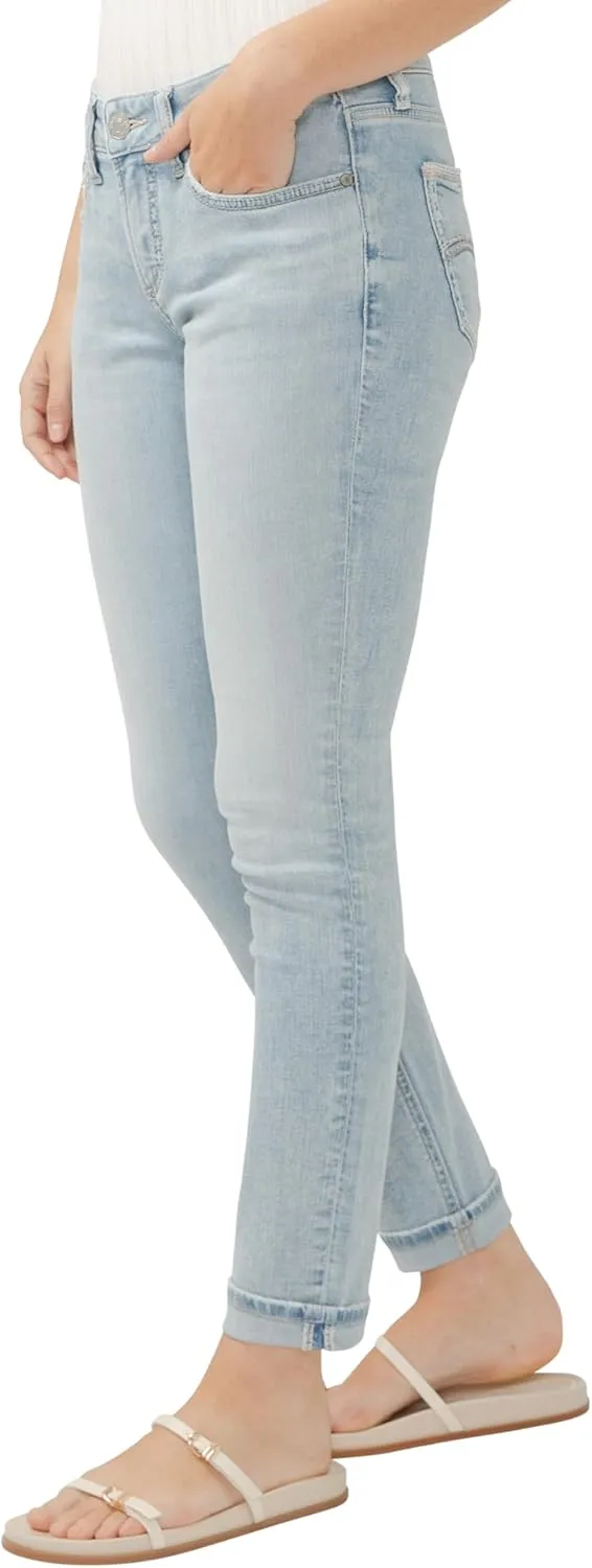 Silver Jeans Co. Women's Girlfriend Mid Rise Slim Leg Jeans