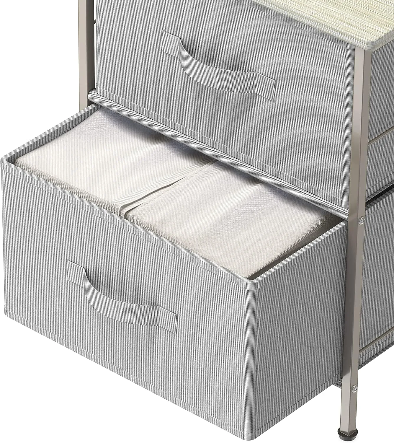 Simple Houseware Night Stands Dresser for Bedroom 2-Tier Organizer Drawer Storage Tower, Grey