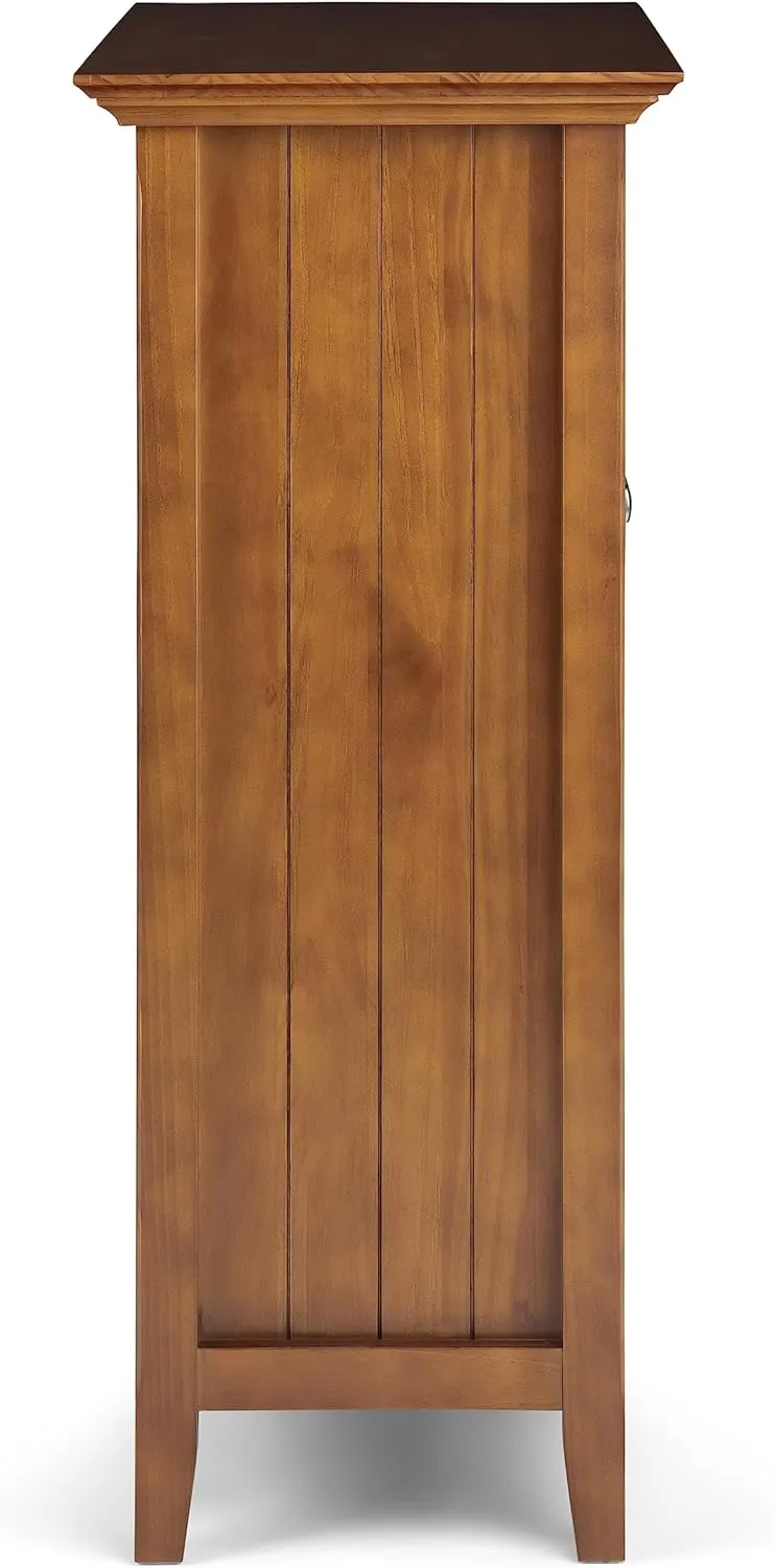 SIMPLIHOME Acadian SOLID WOOD 39 inch Wide Transitional Medium Storage Cabinet in Light Golden Brown for the Living Room, Entryway and Family Room