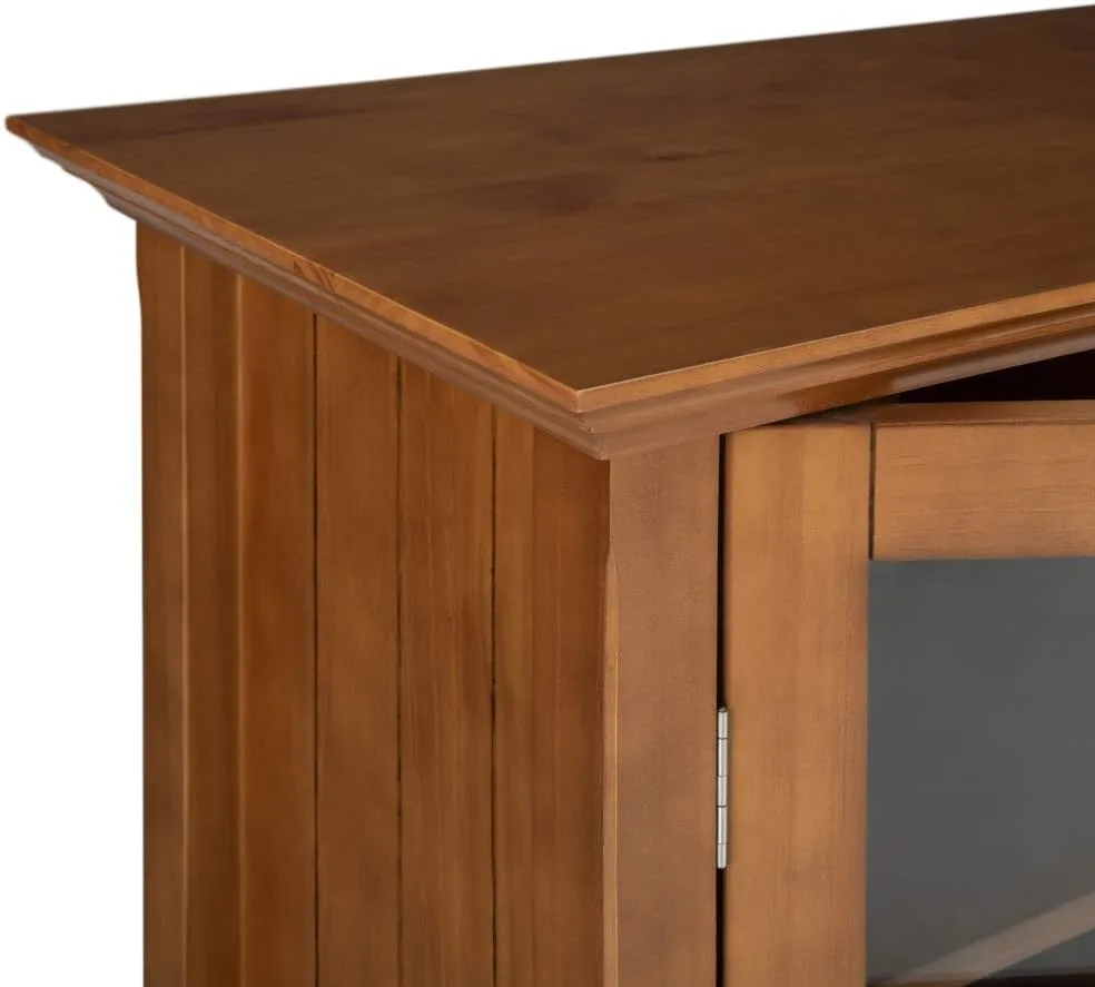 SIMPLIHOME Acadian SOLID WOOD 39 inch Wide Transitional Medium Storage Cabinet in Light Golden Brown for the Living Room, Entryway and Family Room