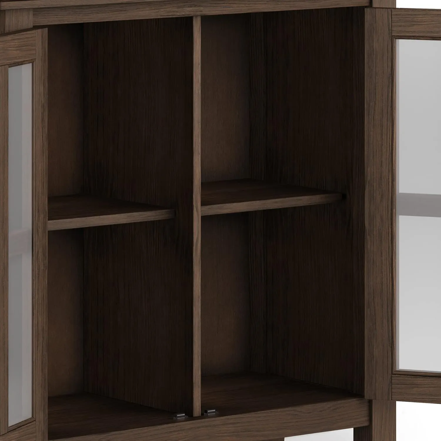 SIMPLIHOME Artisan SOLID WOOD 30 Inch Wide Contemporary Low Storage Cabinet in Farmhouse Brown, For the Living Room, Entryway and Family Room