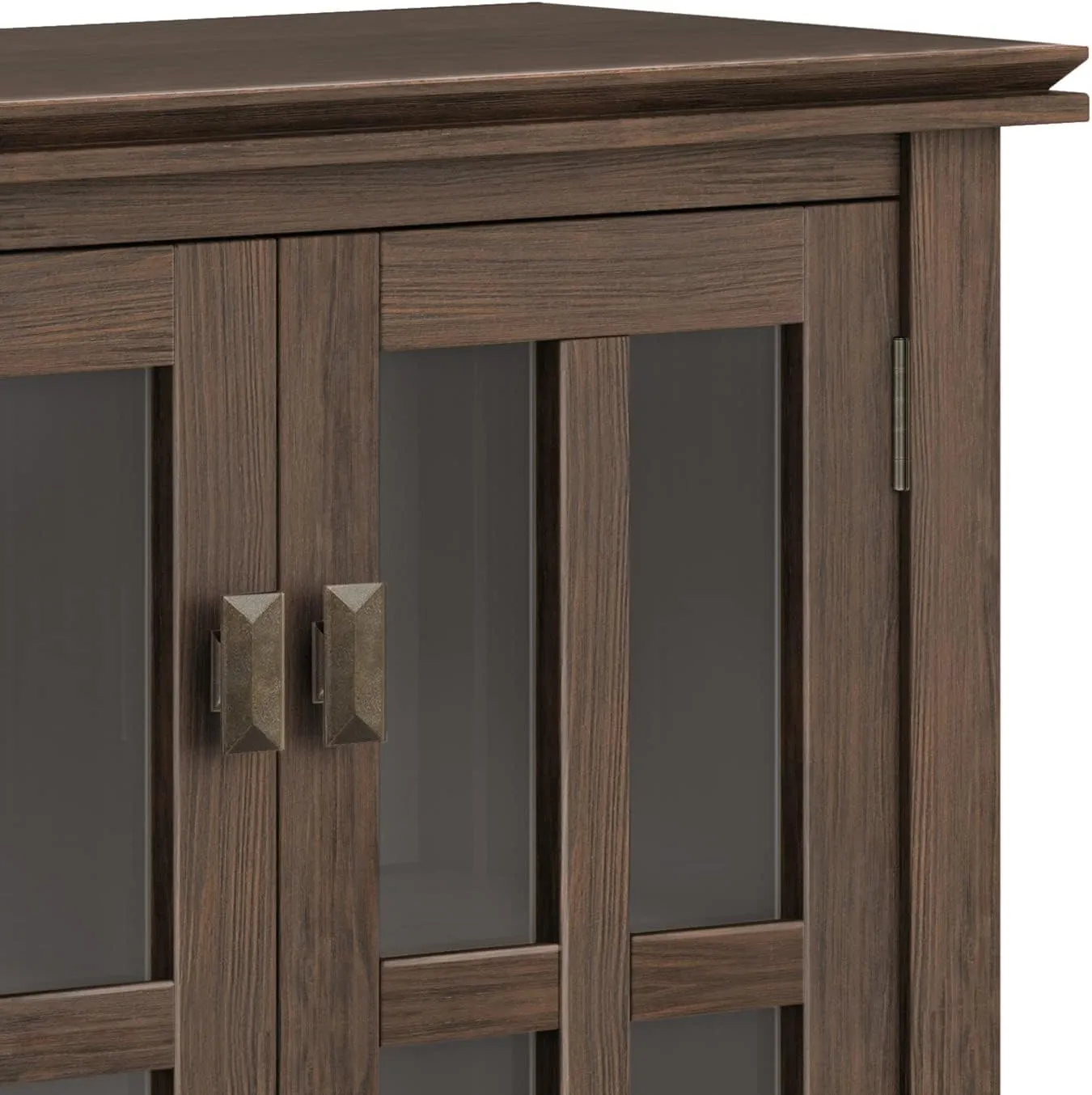 SIMPLIHOME Artisan SOLID WOOD 30 Inch Wide Contemporary Low Storage Cabinet in Farmhouse Brown, For the Living Room, Entryway and Family Room