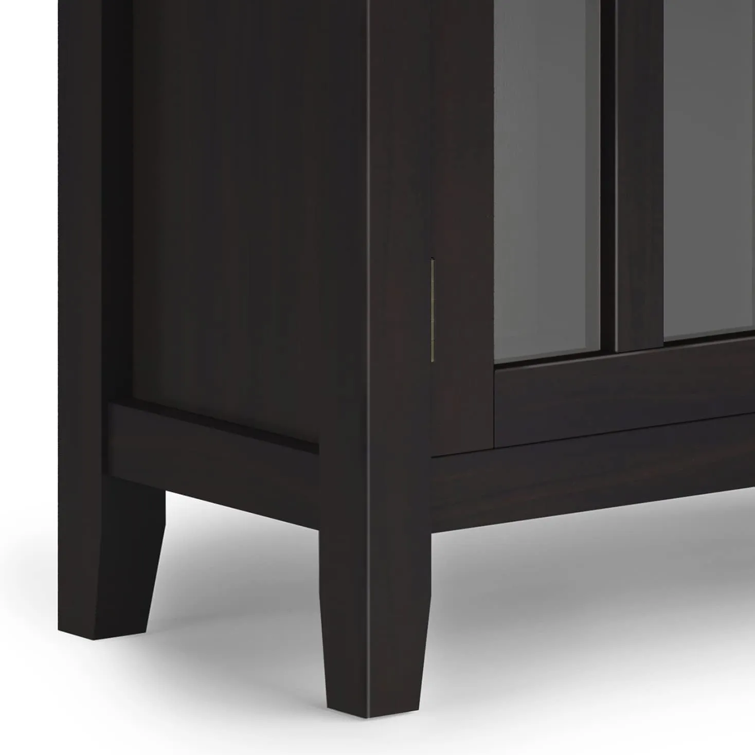 SIMPLIHOME Artisan SOLID WOOD 30 Inch Wide Contemporary Low Storage Cabinet in Hickory Brown, For the Living Room, Entryway and Family Room