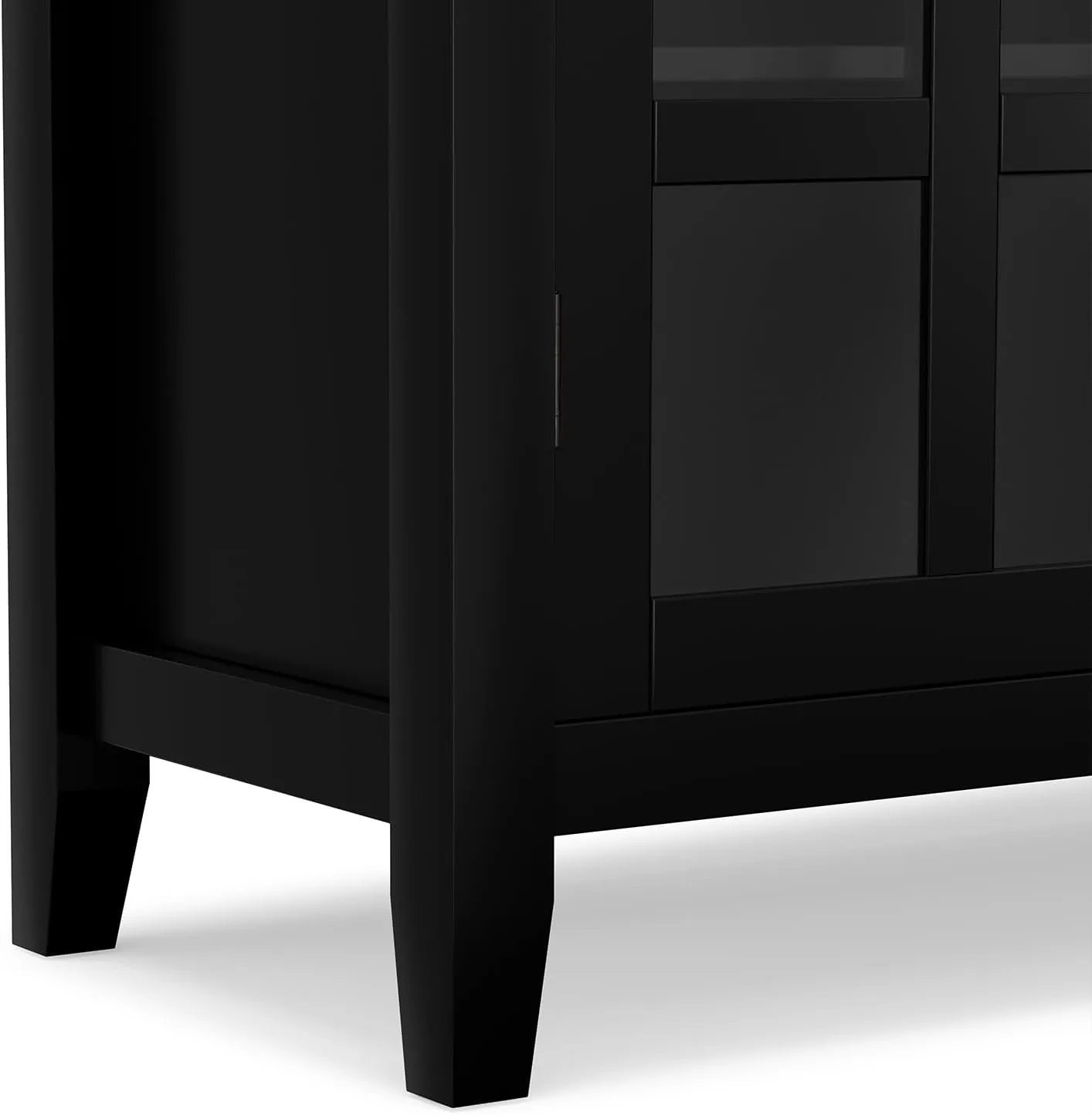 SIMPLIHOME Artisan SOLID WOOD 38 inch Wide Transitional Medium Storage Cabinet in Black for the Living Room, Entryway and Family Room
