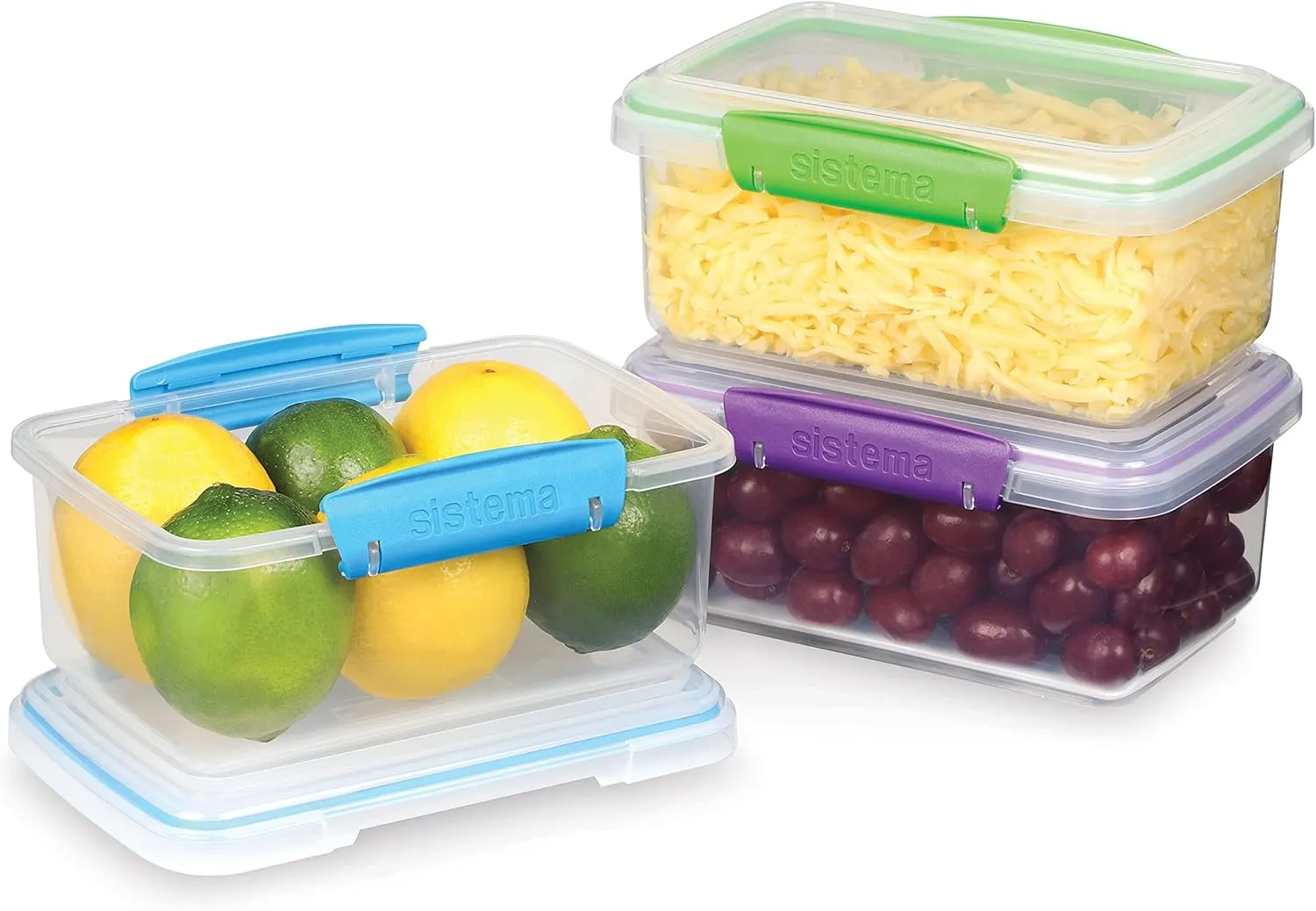 Sistema Food Storage, Polypropylene Assorted, 1L x 3