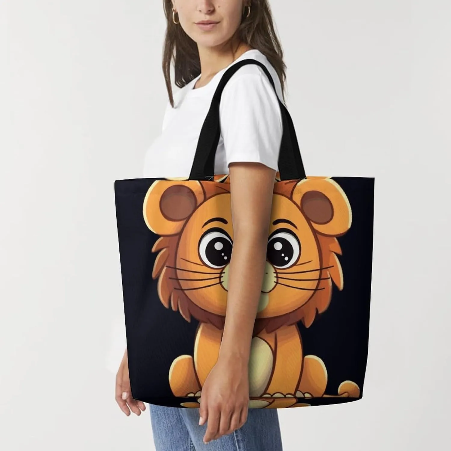 Skiing Theme Tote Bag for Women Reusable Grocery Shoulder Bags Shopping Bag for Travel, Groceries