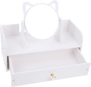 Slim Desktop Mirror Storage Box for Cosmetics Vanity Mirror Makeup Organizer Beauty Tool Storage