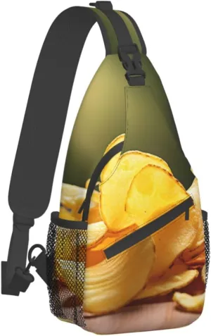 Sling Bag for Women Men Crossbody Bag Small Sling Backpack Potato Chips Chest Bag Hiking Daypack