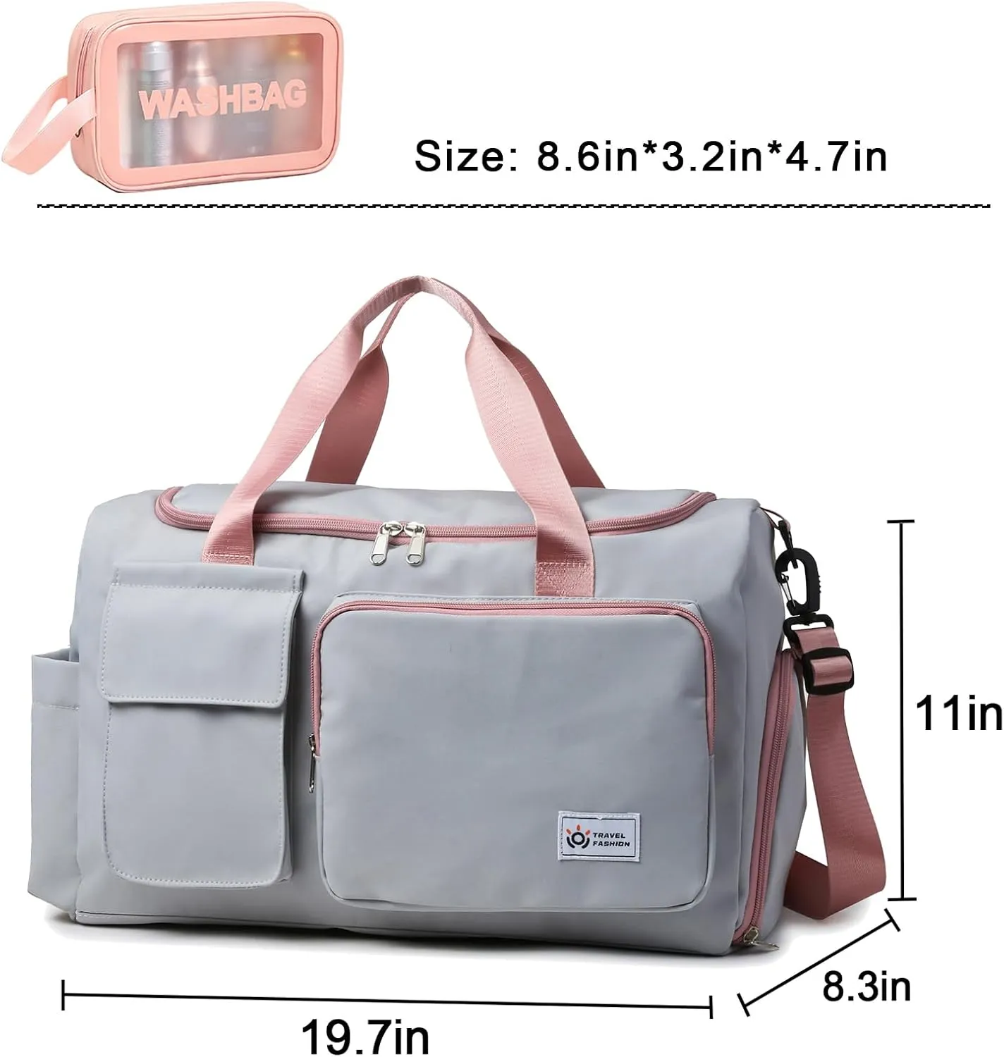 Small Gym Bag for Women, Travel Duffle Bag Carry On Weekender Bag with Shoe Compartment