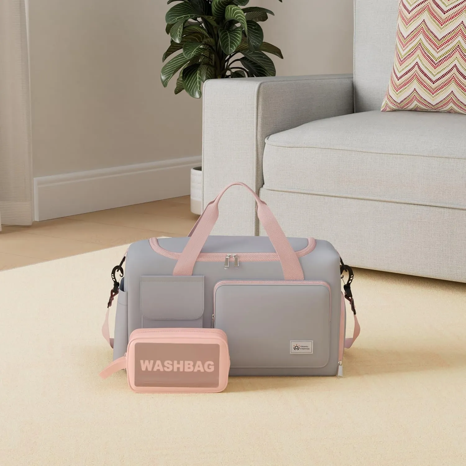 Small Gym Bag for Women, Travel Duffle Bag Carry On Weekender Bag with Shoe Compartment
