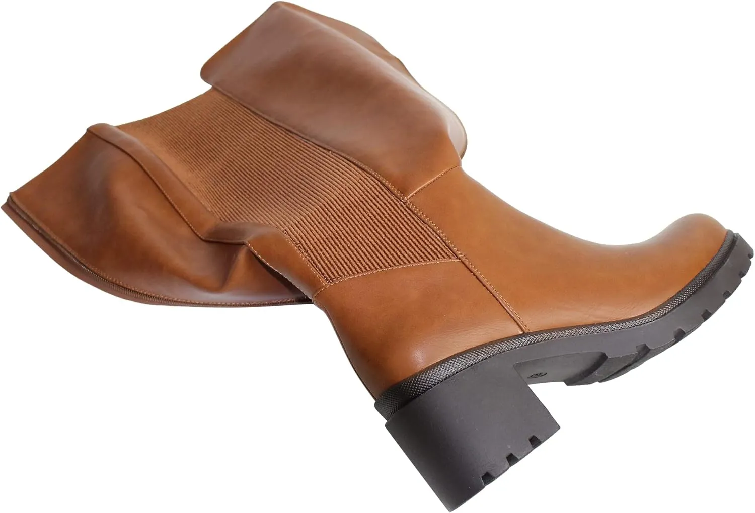 SOBEYO Women's Boots Knee High Chunky Heels Elastics Side Zipper Closure