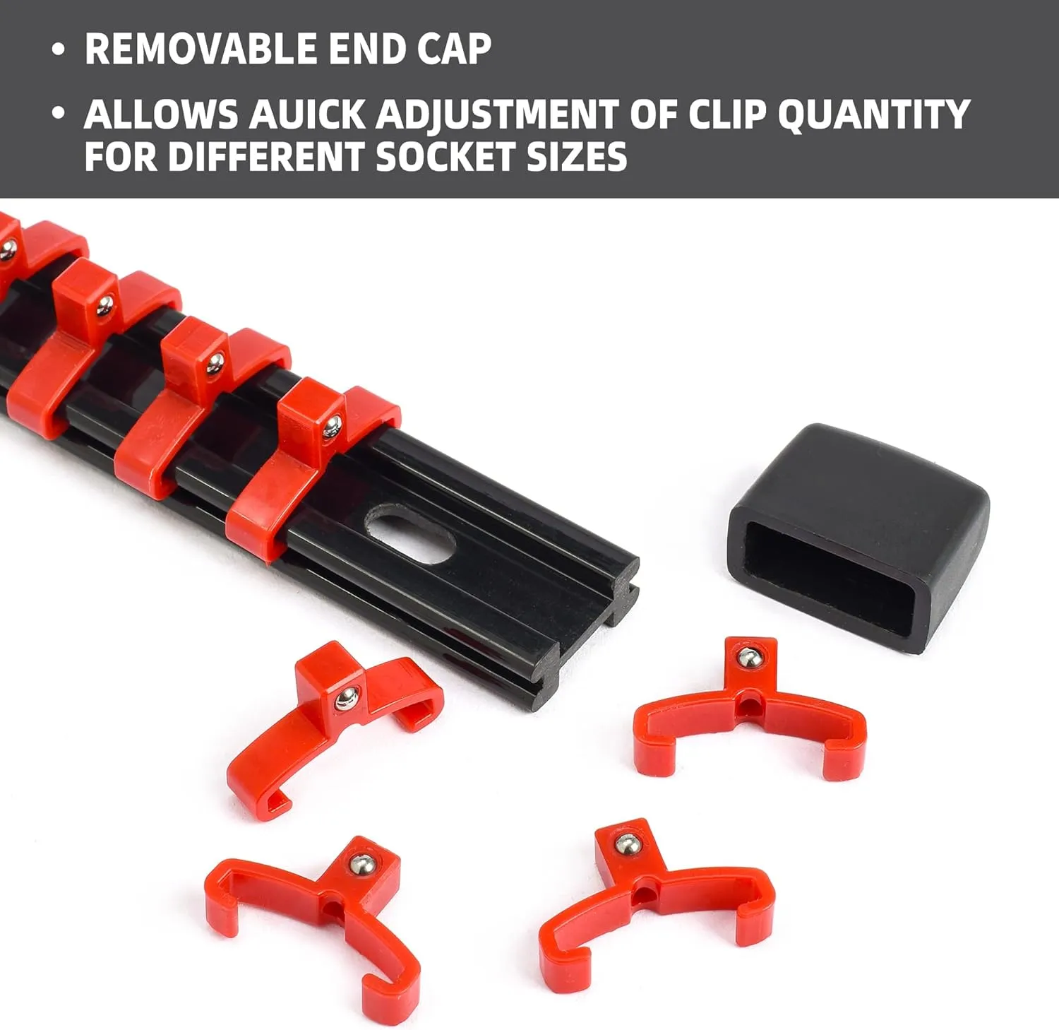 Socket Organizer Tool Tray - 9 Pieces Heavy Duty ABS Socket Holder with 129 Clips for Garage & Workshop (1/4", 3/8", 1/2"), Father's Day Gift for Mechanics
