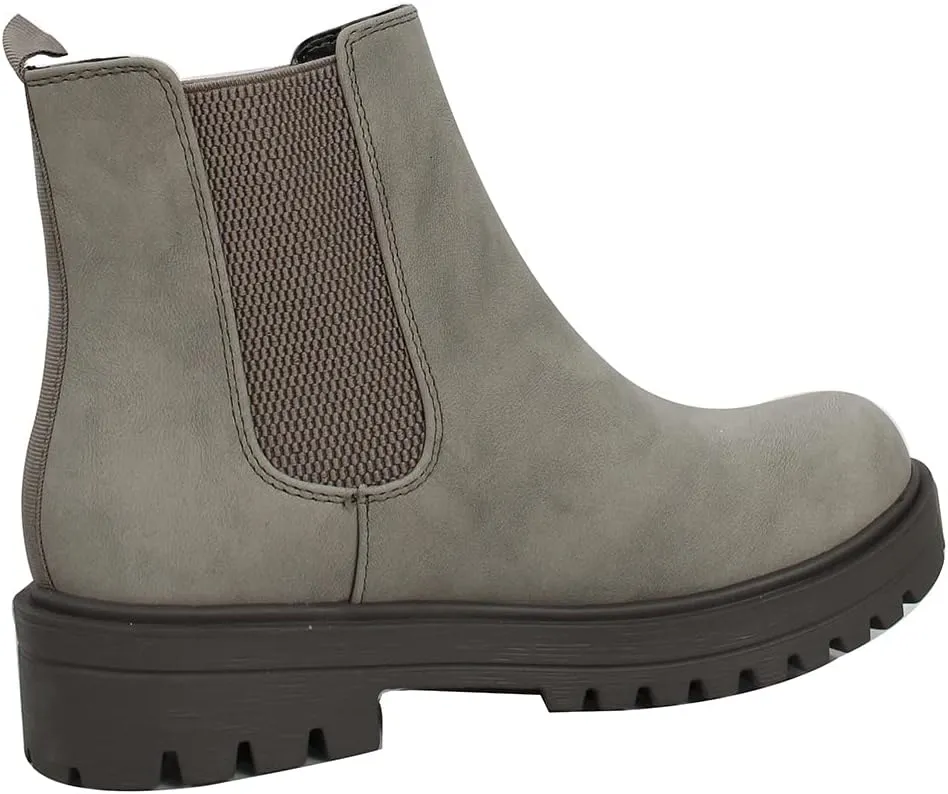 Soda Women's Faux Leather Round Toe Chelsea High Top Platform Ankle Boot
