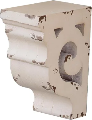 SOFE Corbels for Shelves Shabby Chic White Wood Corbels, Decorative Shelf Brackets Rustic Shelf Farmhouse Decor Distressed Vintage Small Floating Shelves for Wall, Living Room, Retro Wood Bookend