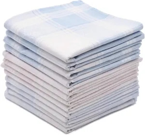 Soft Cotton Handkerchiefs for Men with Elegant Pattern in Assorted Color, 16 inches Large hankies