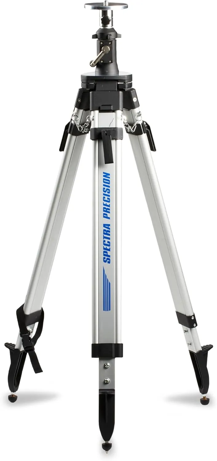 Spectra Precision 2162 Elevating, Flat Head Heavy Duty Aluminum Tripod for Rotary Laser Levels and Grade Lasers