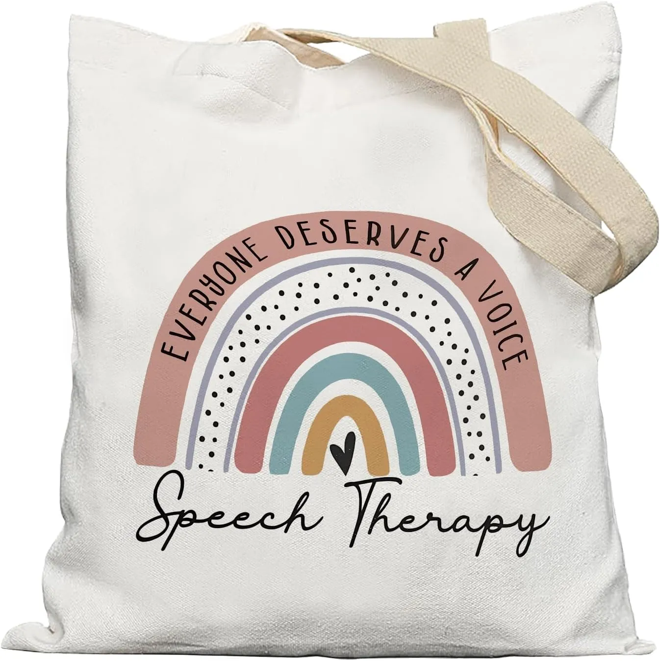 Speech Therapy Gifts Tote Bag, Speech Therapist Gifts for Women, Psychology Gifts, Mental Health Speech Therapy Canvas Tote Bags for Women, Boho Rainbow Reusable Grocery Bags Shopping Bags