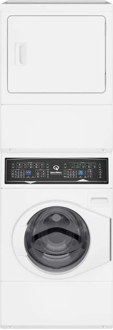 Speed Queen SF7003WE 27" Electric Stacked Washer and Dryer with Stainless Steel Tub, Balance Technology, Control Lock, Moisture Sensor, in White