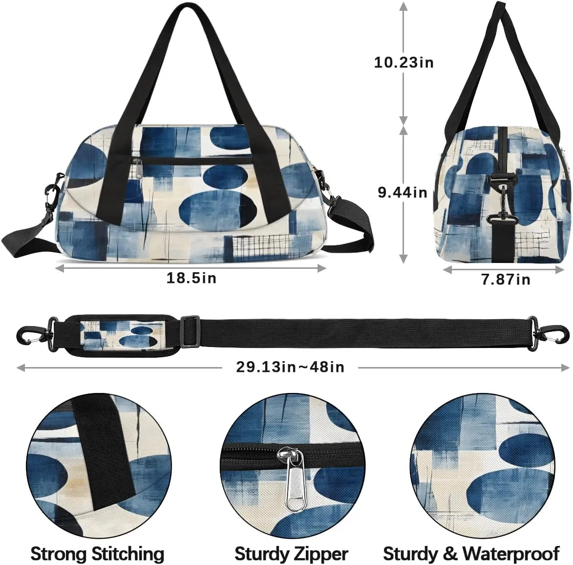 Sport Duffel Bag Abstract Circular Print Kids Gym Bag Weekender Overnight Bags for Boys Girls Teens Carry On Workout Travel Bag
