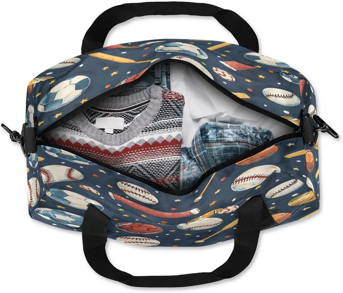 Sport Duffel Bag Baseball Basketball Soccer Kids Gym Bag Weekender Overnight Bags for Boys Girls Teens Carry On Workout Travel Bag