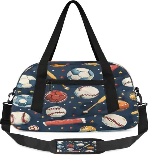 Sport Duffel Bag Baseball Basketball Soccer Kids Gym Bag Weekender Overnight Bags for Boys Girls Teens Carry On Workout Travel Bag