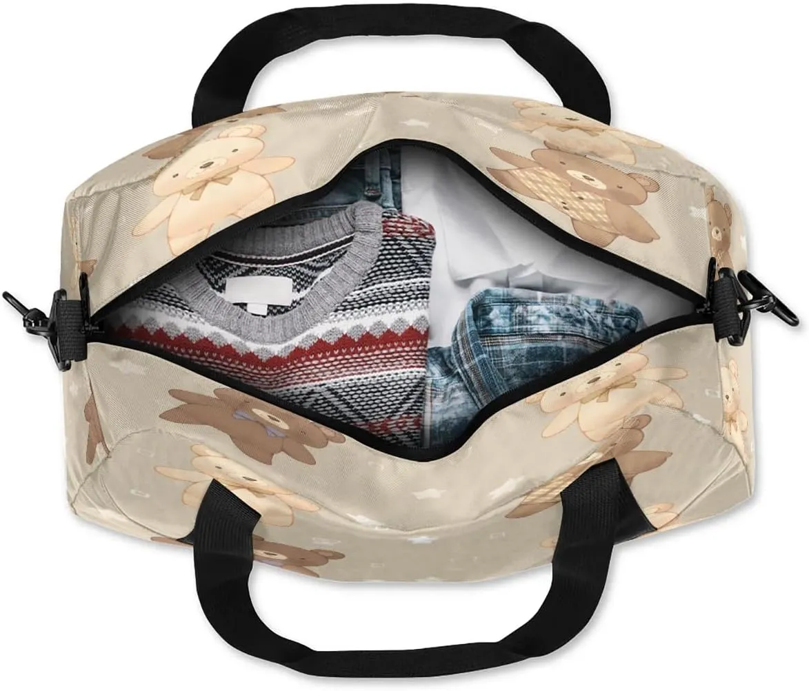Sport Duffel Bag Cartoon Bear Kids Gym Bag Weekender Overnight Bags for Boys Girls Teens Carry On Workout Travel Bag