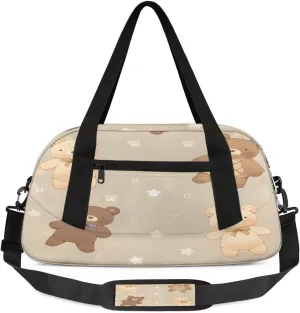 Sport Duffel Bag Cartoon Bear Kids Gym Bag Weekender Overnight Bags for Boys Girls Teens Carry On Workout Travel Bag