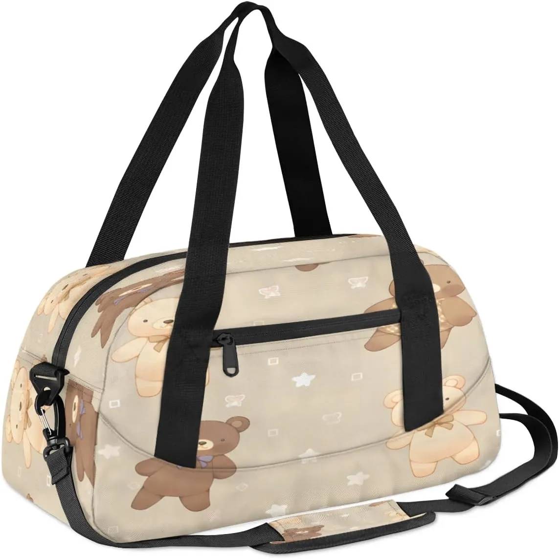 Sport Duffel Bag Cartoon Bear Kids Gym Bag Weekender Overnight Bags for Boys Girls Teens Carry On Workout Travel Bag