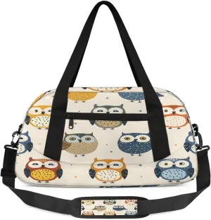 Sport Duffel Bag Cartoon Owls Kids Gym Bag Weekender Overnight Bags for Boys Girls Teens Carry On Workout Travel Bag