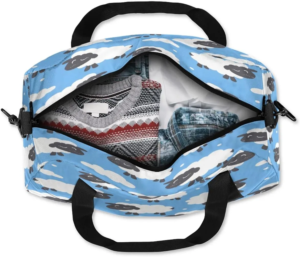 Sport Duffel Bag Cartoon Sheep Kids Gym Bag Weekender Overnight Bags for Boys Girls Teens Carry On Workout Travel Bag