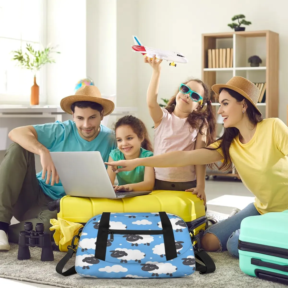 Sport Duffel Bag Cartoon Sheep Kids Gym Bag Weekender Overnight Bags for Boys Girls Teens Carry On Workout Travel Bag