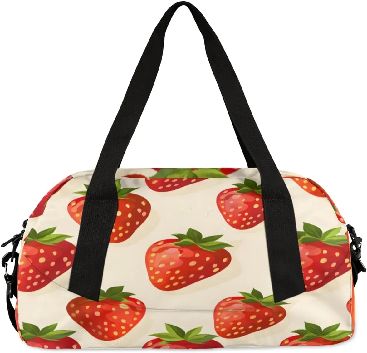 Sport Duffel Bag Fruit Strawberry Print Kids Gym Bag Weekender Overnight Bags for Boys Girls Teens Carry On Workout Travel Bag