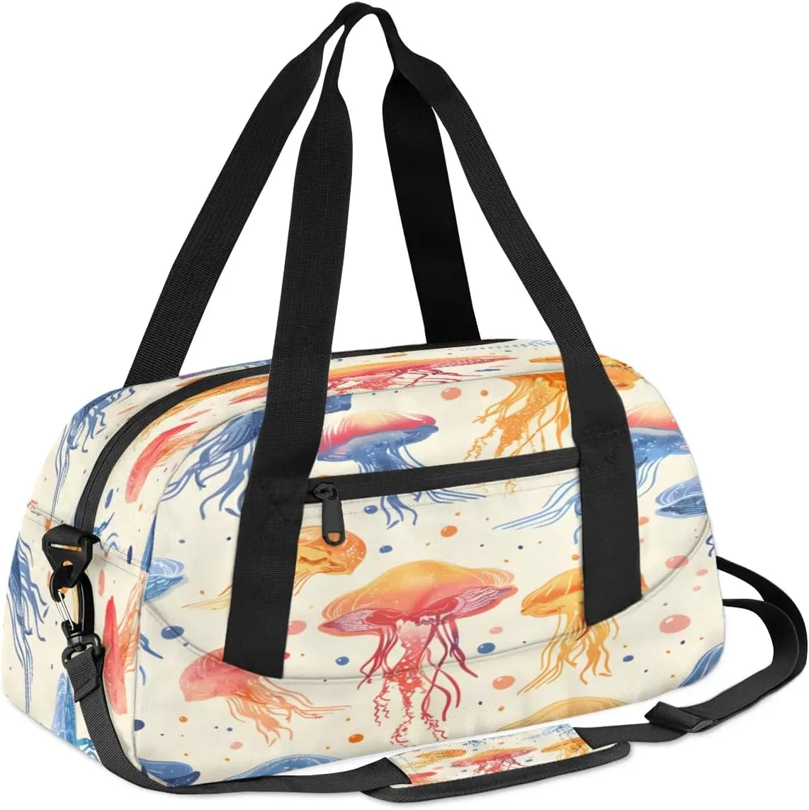 Sport Duffel Bag Jellyfish Sea Kids Gym Bag Weekender Overnight Bags for Boys Girls Teens Carry On Workout Travel Bag