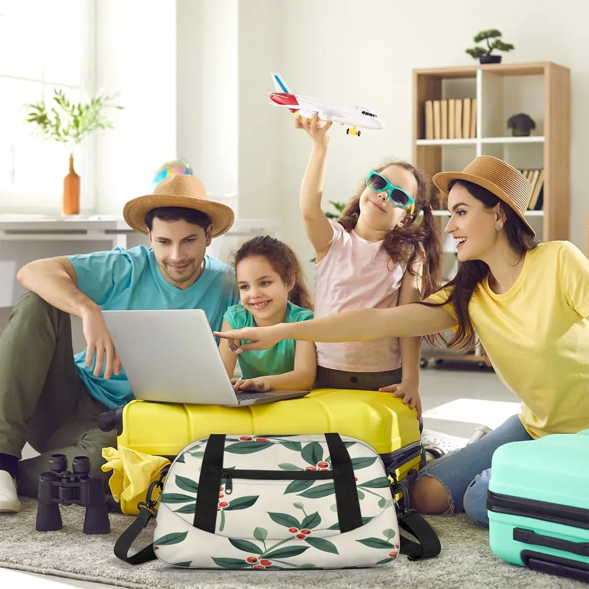 Sport Duffel Bag Leaves Berries Kids Gym Bag Weekender Overnight Bags for Boys Girls Teens Carry On Workout Travel Bag