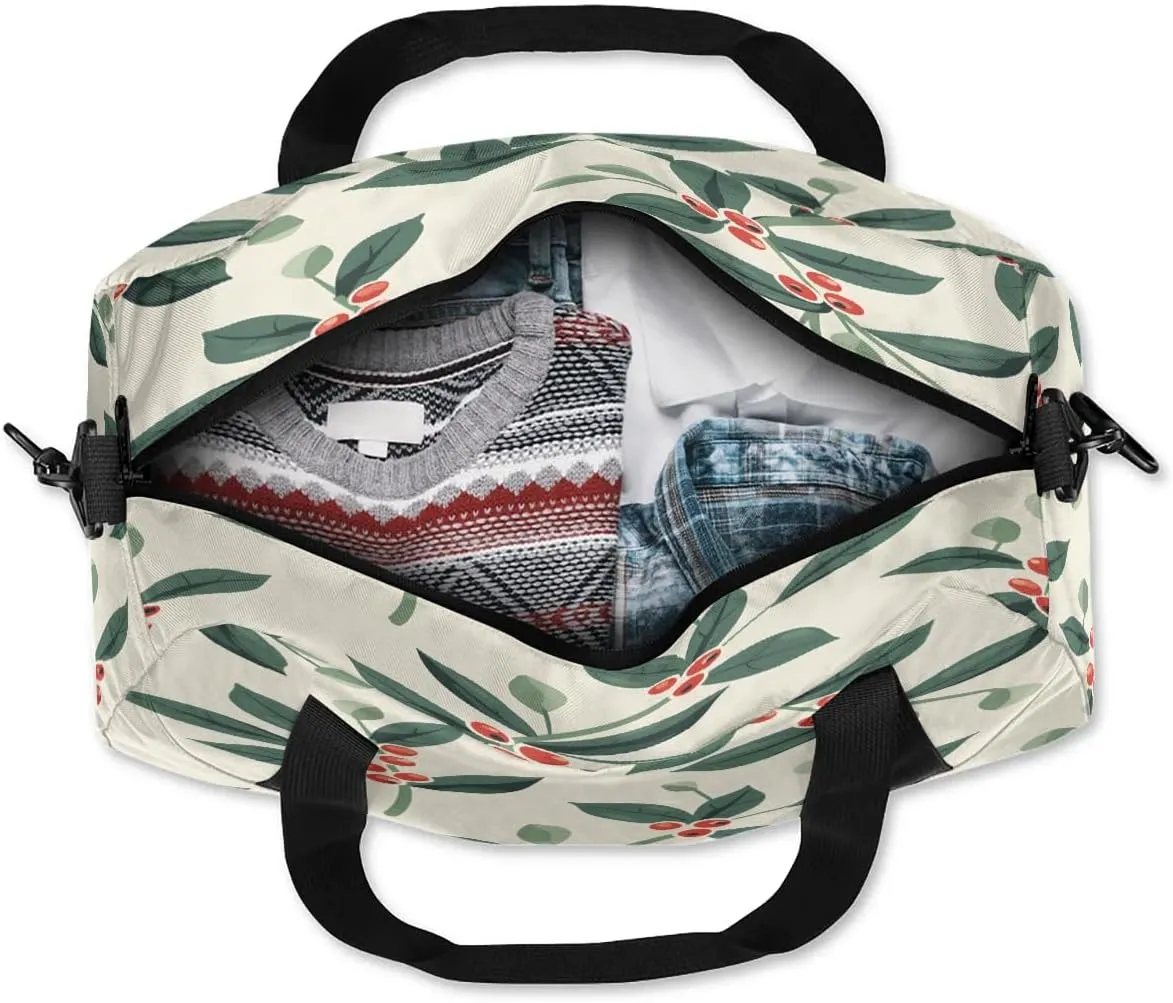 Sport Duffel Bag Leaves Berries Kids Gym Bag Weekender Overnight Bags for Boys Girls Teens Carry On Workout Travel Bag