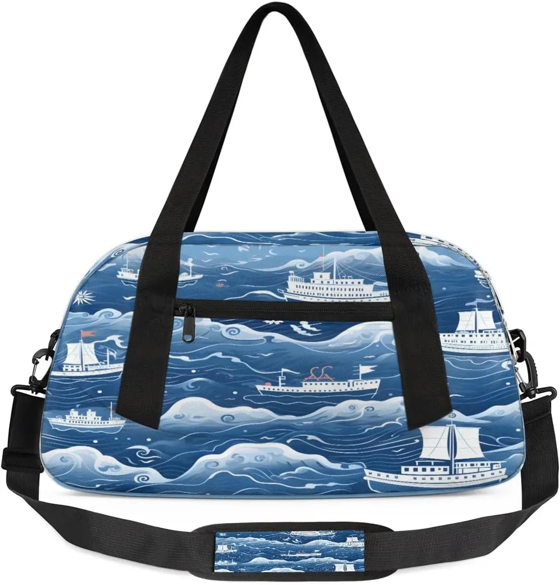 Sport Duffel Bag Ocean Ship Print Kids Gym Bag Weekender Overnight Bags for Boys Girls Teens Carry On Workout Travel Bag