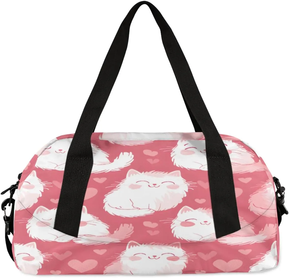 Sport Duffel Bag Sweet Cats Kids Gym Bag Weekender Overnight Bags for Boys Girls Teens Carry On Workout Travel Bag